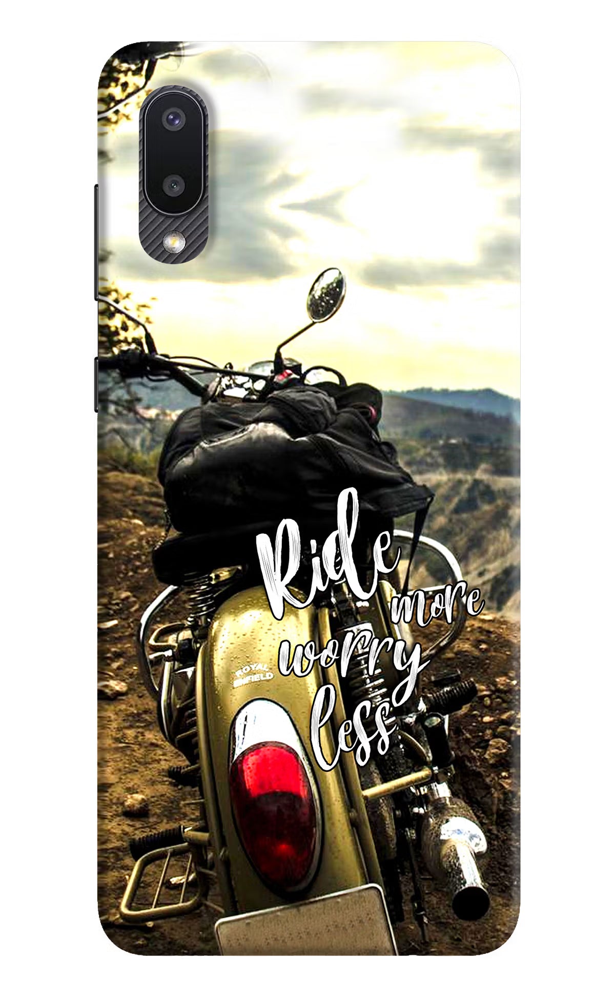 Ride More Worry Less Samsung M02 Hard Case Back Cover by Casekaro