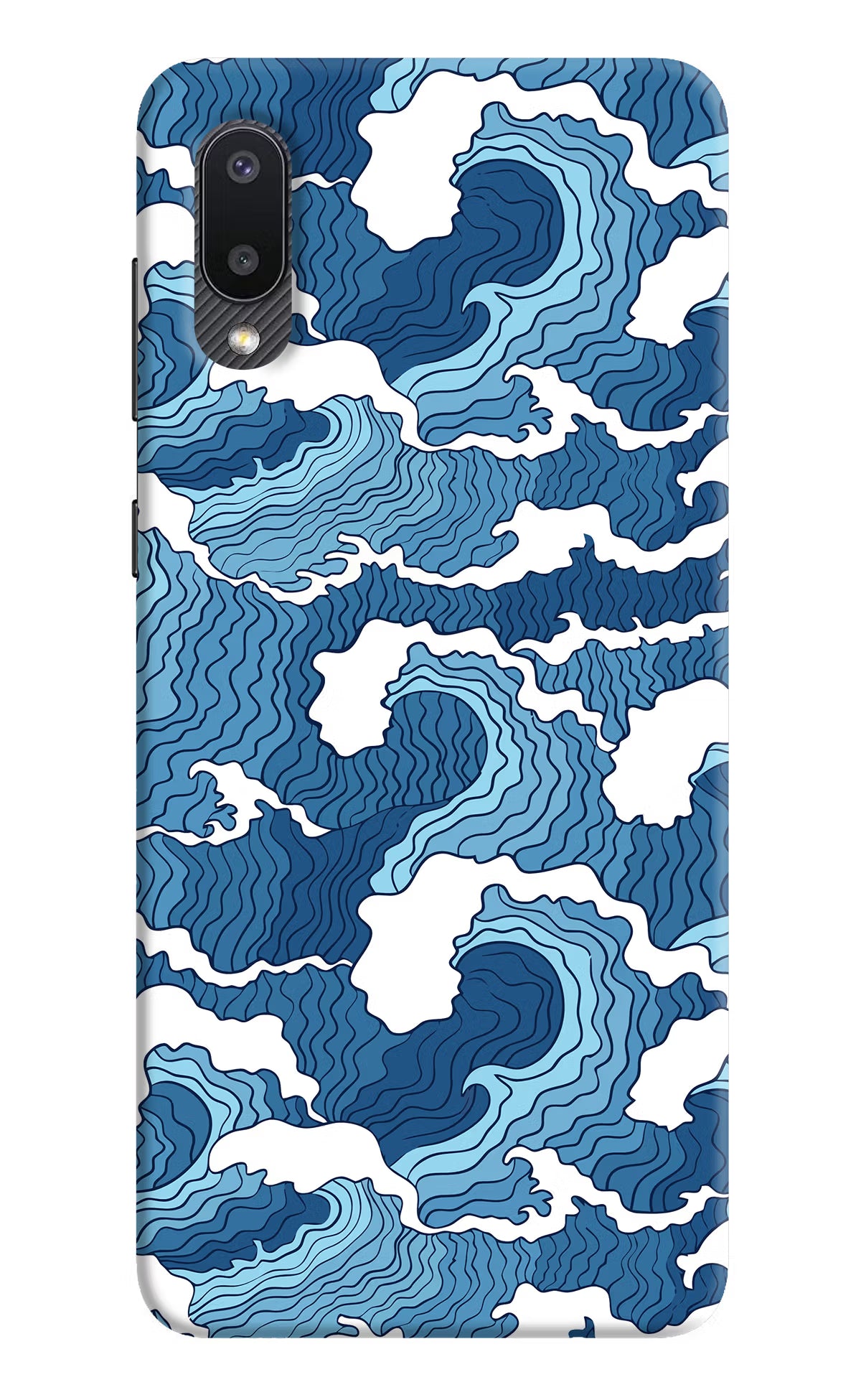 Blue Waves Samsung M02 Hard Case Back Cover by Casekaro