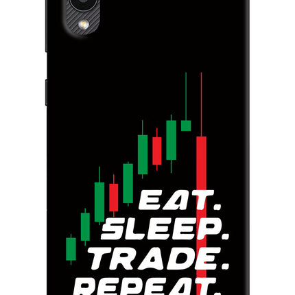 Eat Sleep Trade Repeat Samsung M02 Hard Case Back Cover by Casekaro