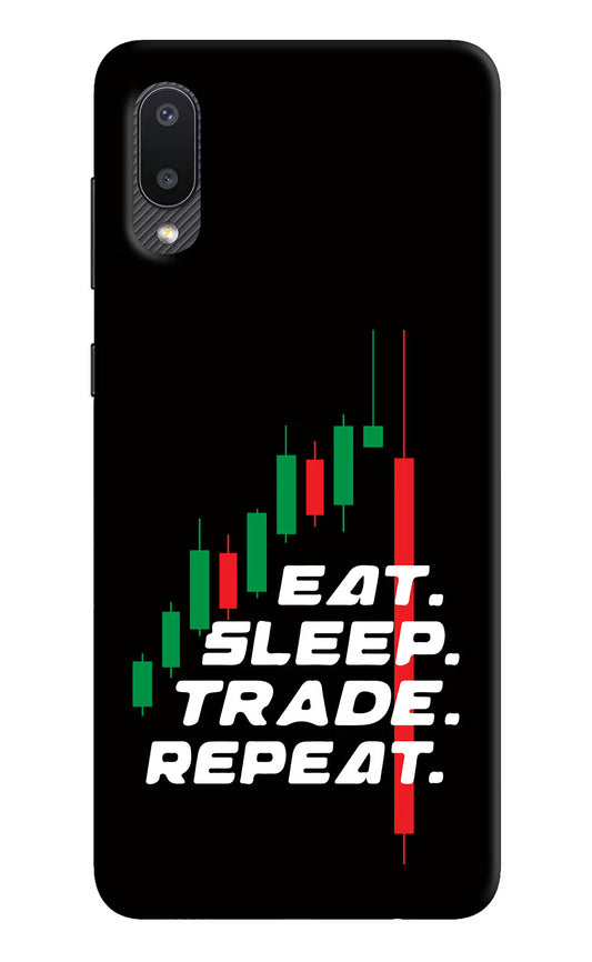Eat Sleep Trade Repeat Samsung M02 Hard Case Back Cover by Casekaro