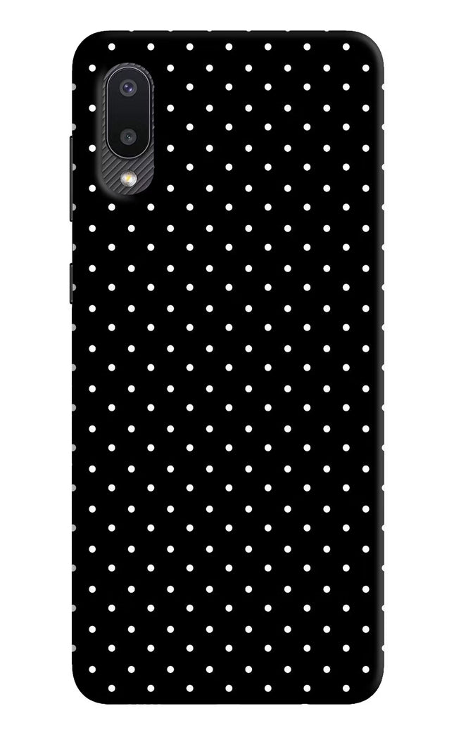 White Dots Samsung M02 Hard Case Back Cover by Casekaro
