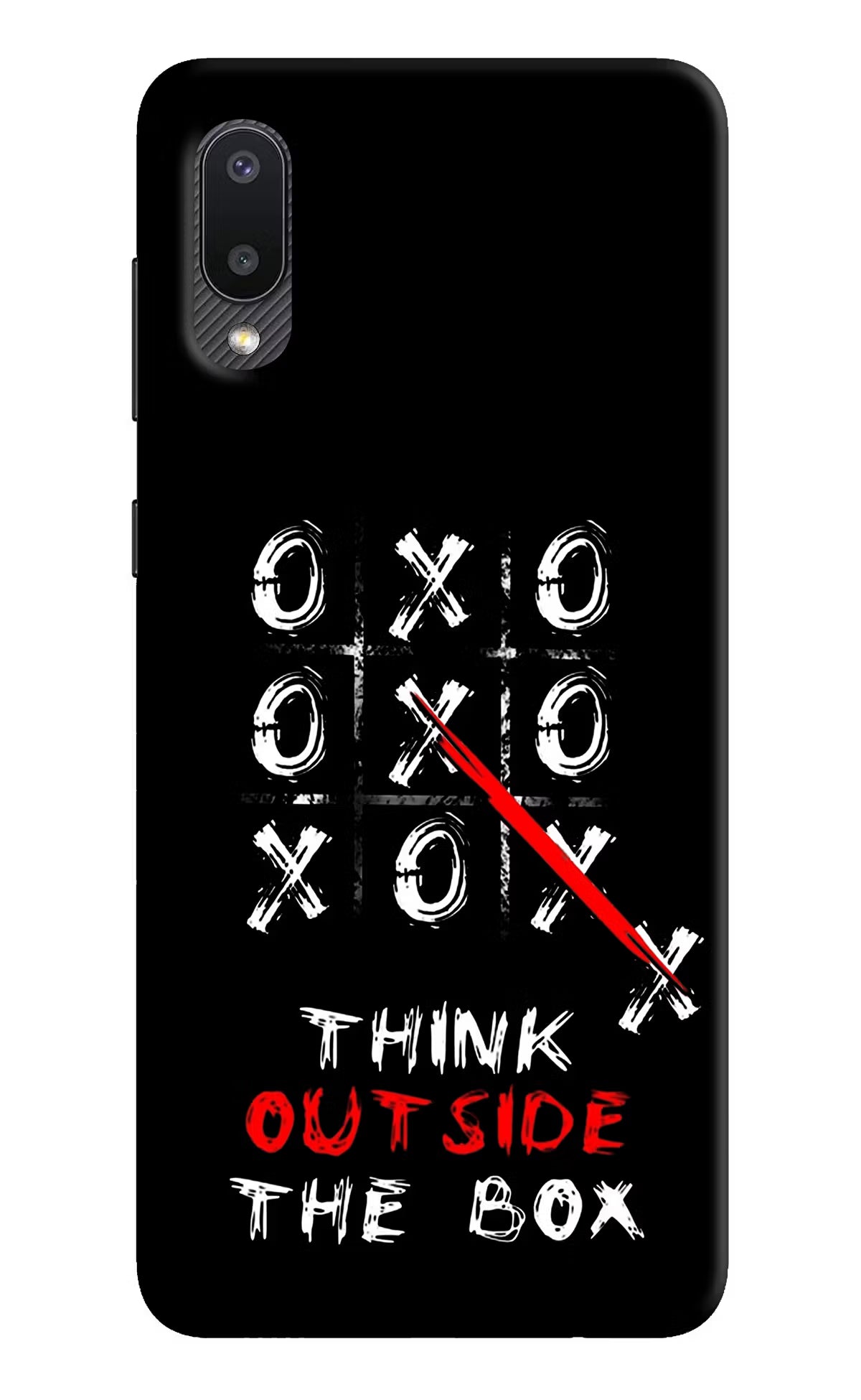 Think out of the BOX Samsung M02 Hard Case Back Cover by Casekaro