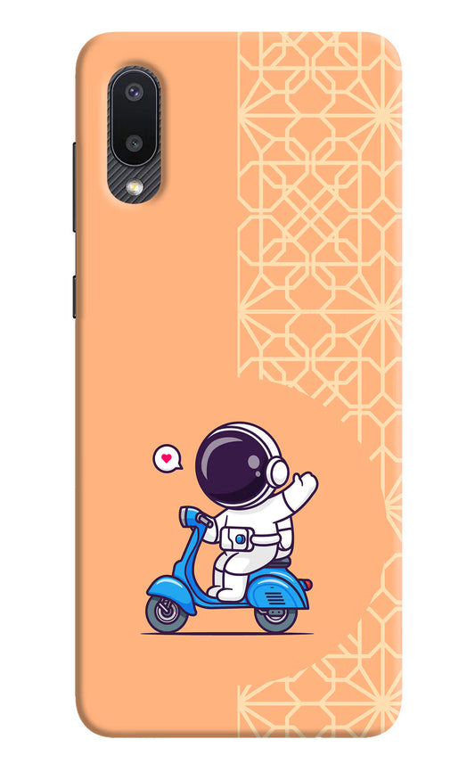 Cute Astronaut Riding Samsung M02 Hard Case Back Cover by Casekaro