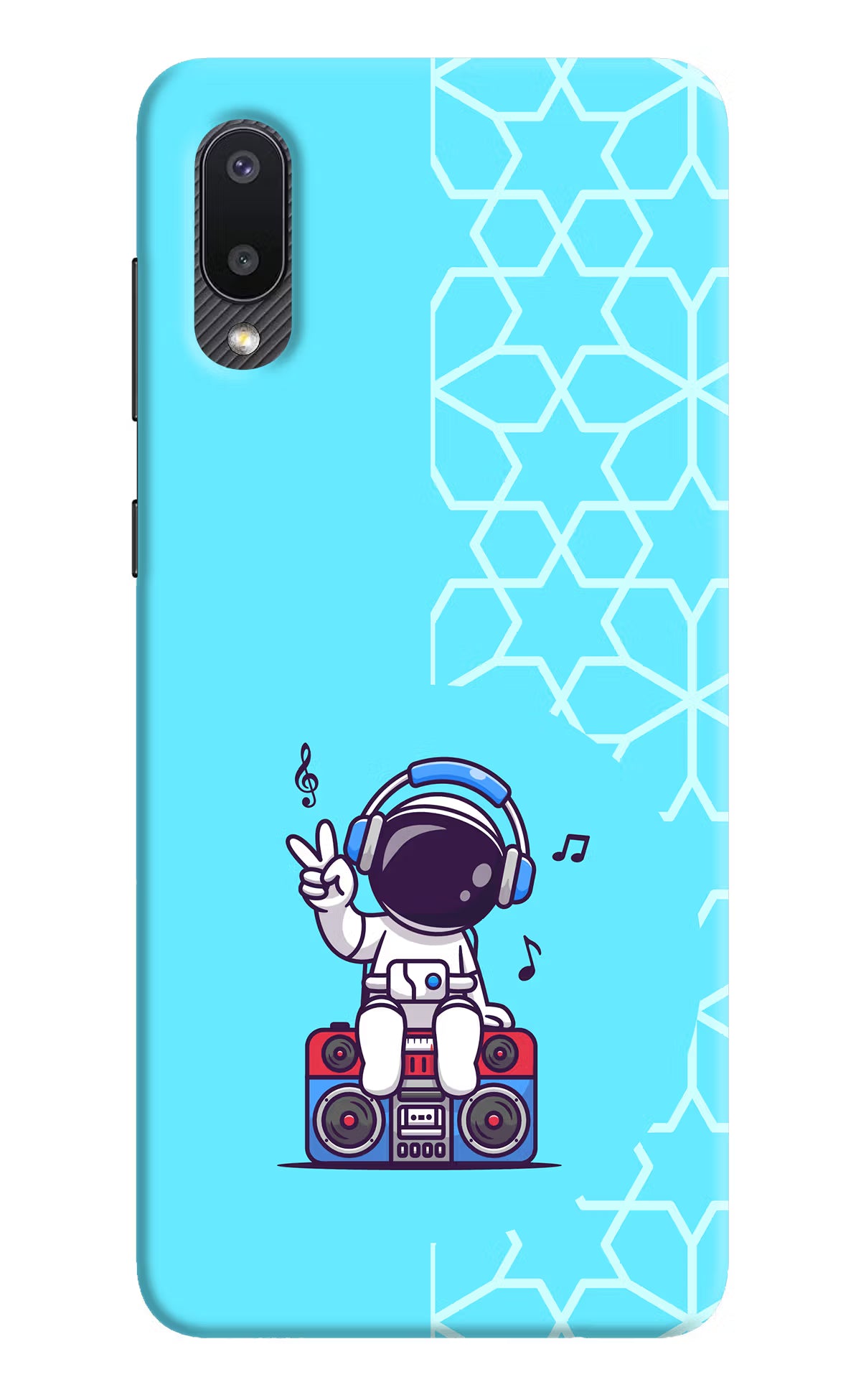 Cute Astronaut Chilling Samsung M02 Hard Case Back Cover by Casekaro