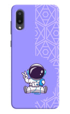 Cute Astronaut Chilling Samsung M02 Hard Case Back Cover by Casekaro