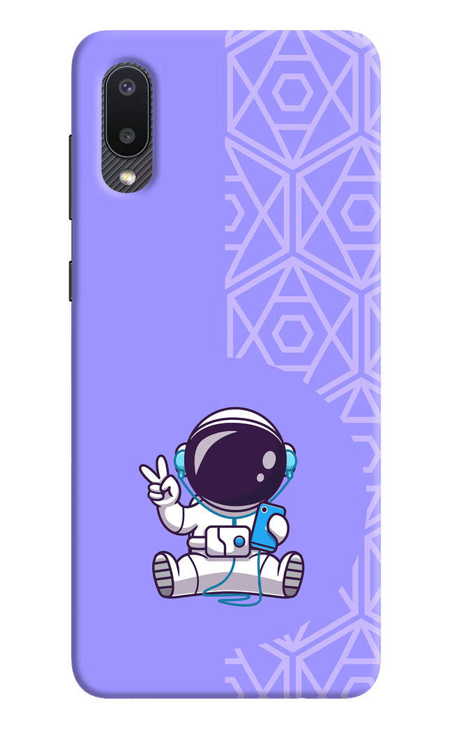 Cute Astronaut Chilling Samsung M02 Hard Case Back Cover by Casekaro