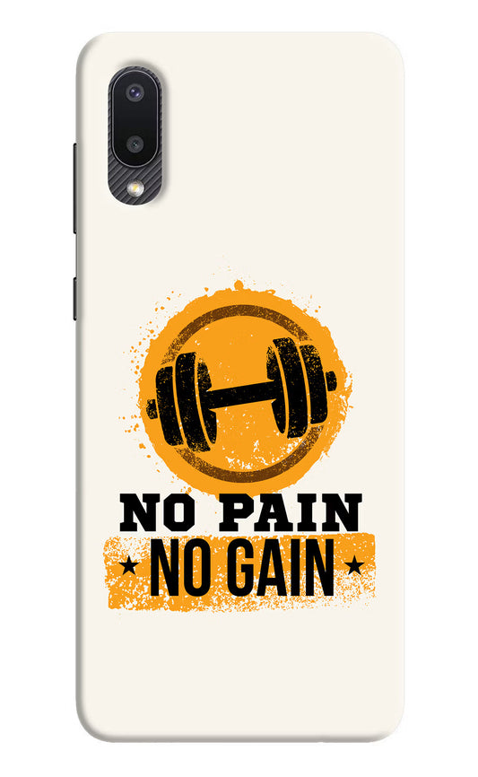No Pain No Gain Samsung M02 Hard Case Back Cover by Casekaro