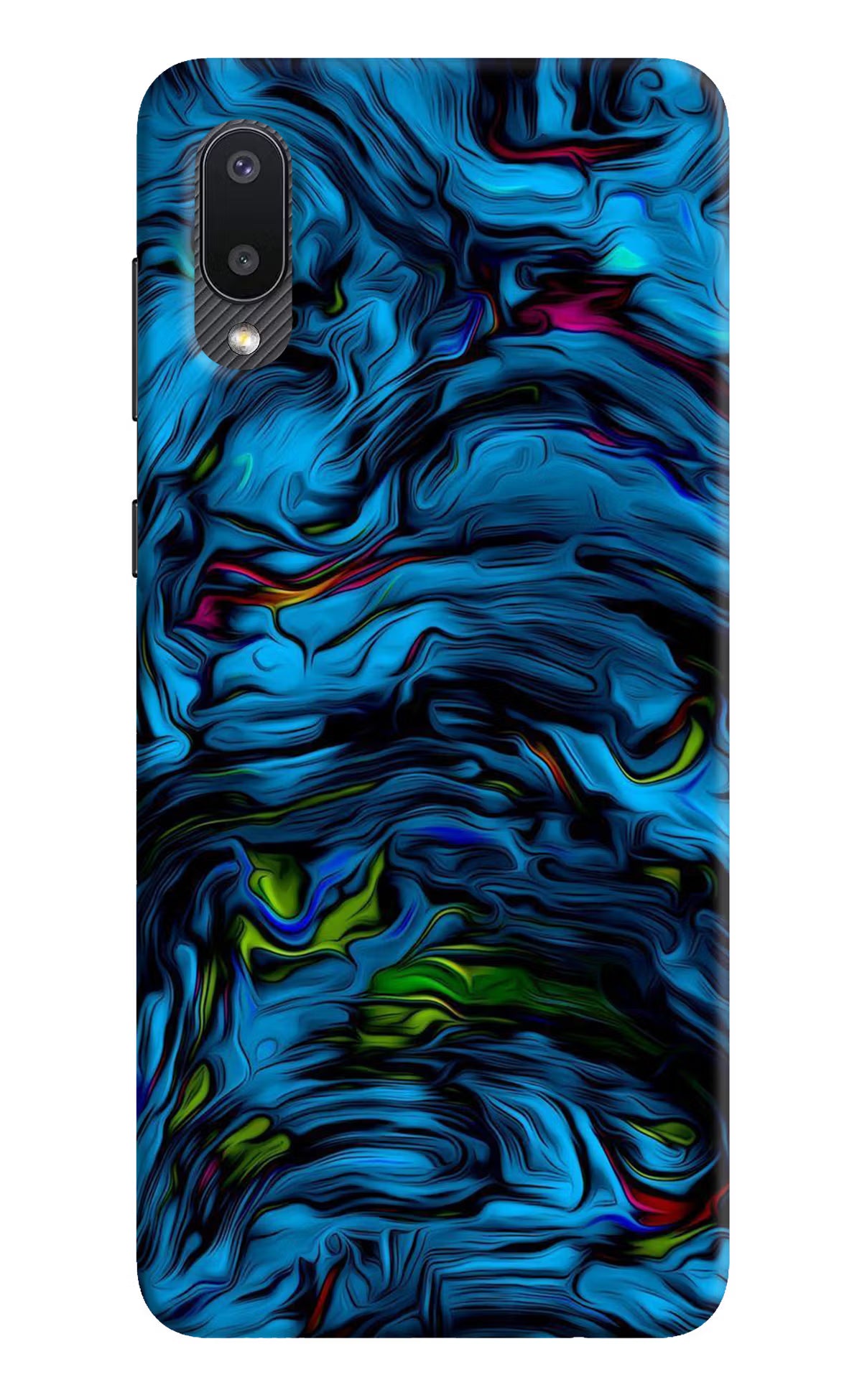 Dark Blue Abstract Samsung M02 Hard Case Back Cover by Casekaro