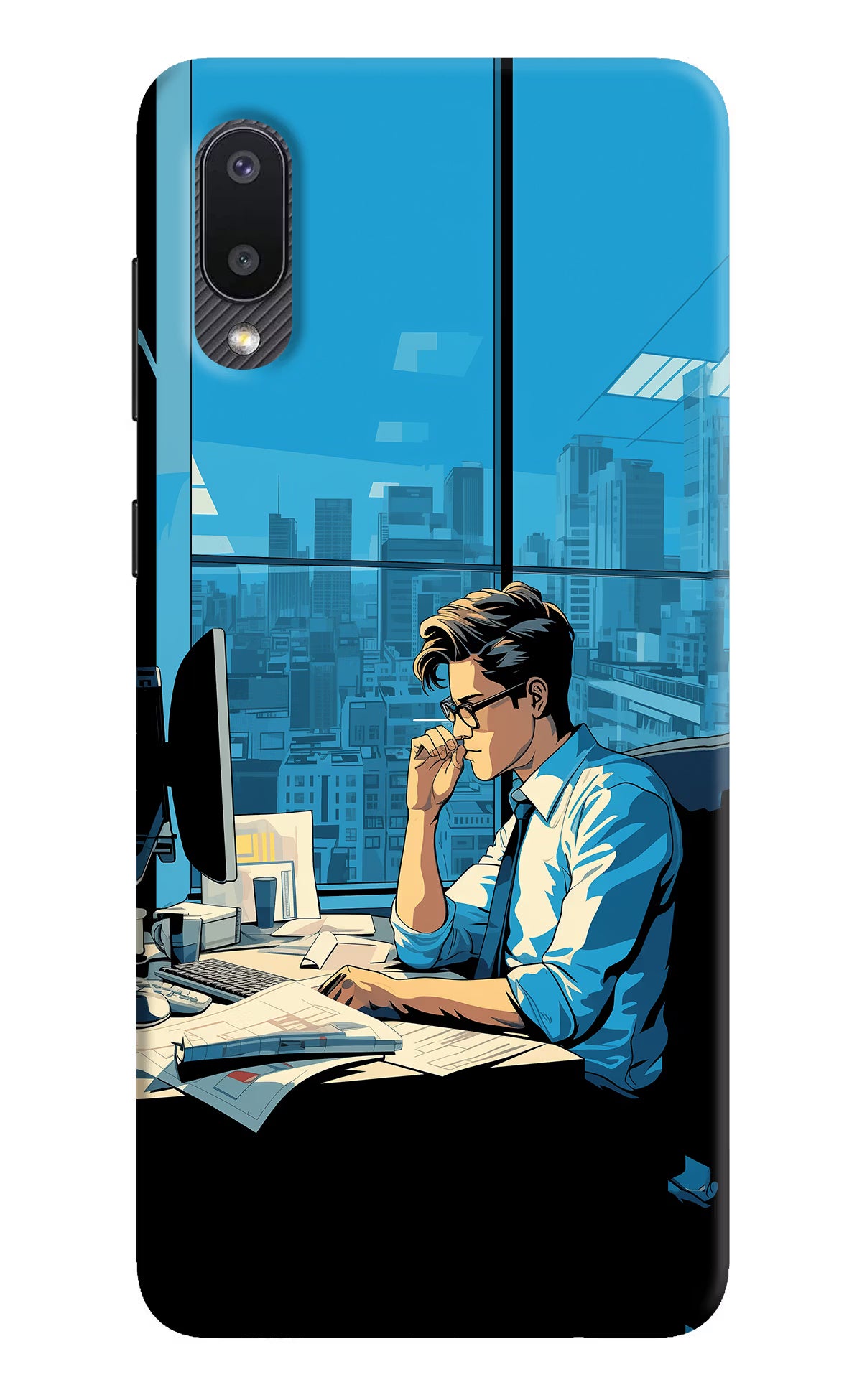 Focused Hustler (AI Generated) Samsung M02 Hard Case Back Cover by Casekaro