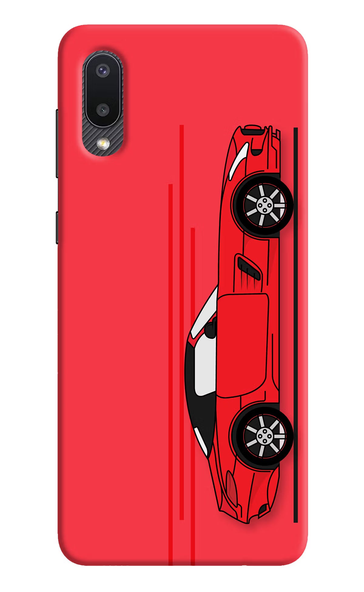Red Velocity Samsung M02 Hard Case Back Cover by Casekaro