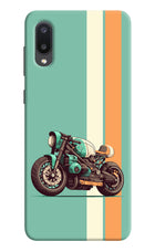 Striped Moto Drift Samsung M02 Hard Case Back Cover by Casekaro