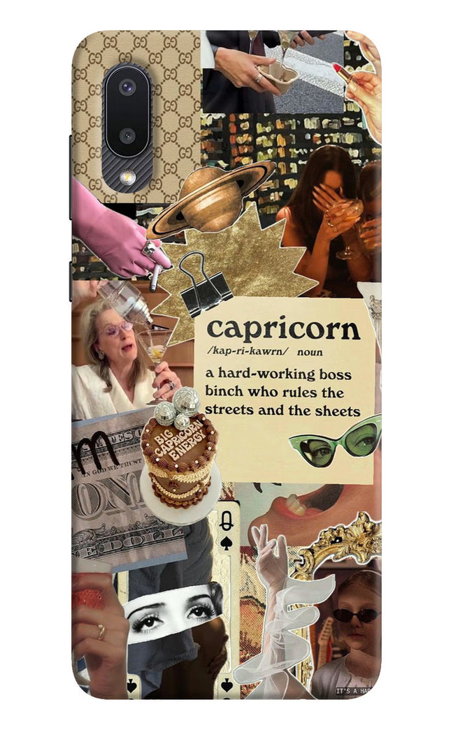 Capricorn Zodiac Samsung M02 Hard Case Back Cover by Casekaro