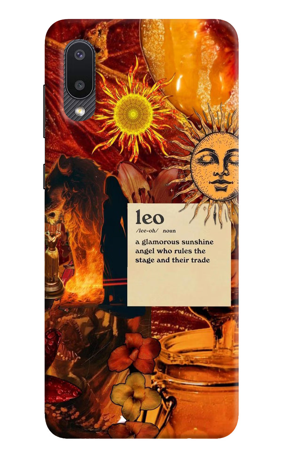 Leo Zodiac Samsung M02 Back Cover, Hard case