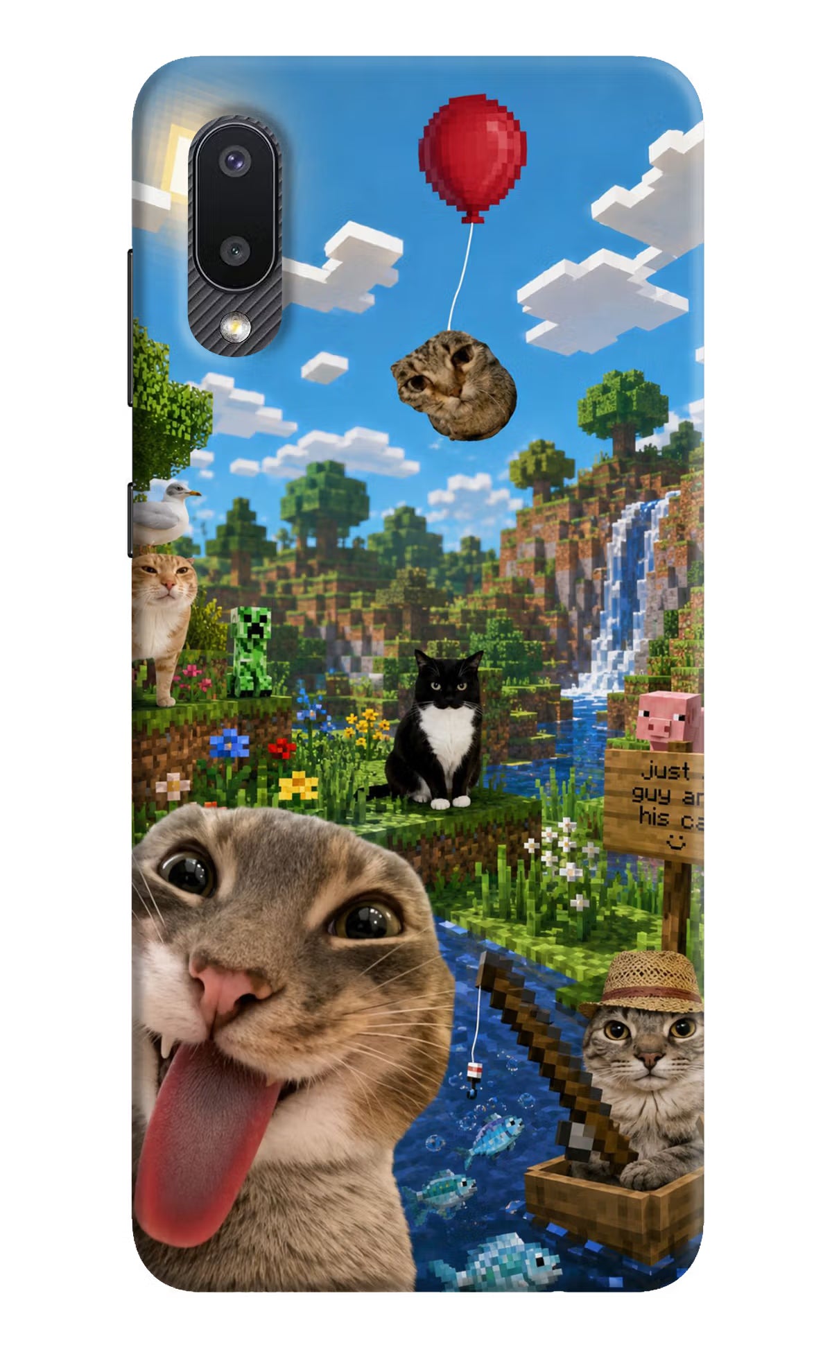 Minecraft Cat Chaos Samsung M02 Back Cover