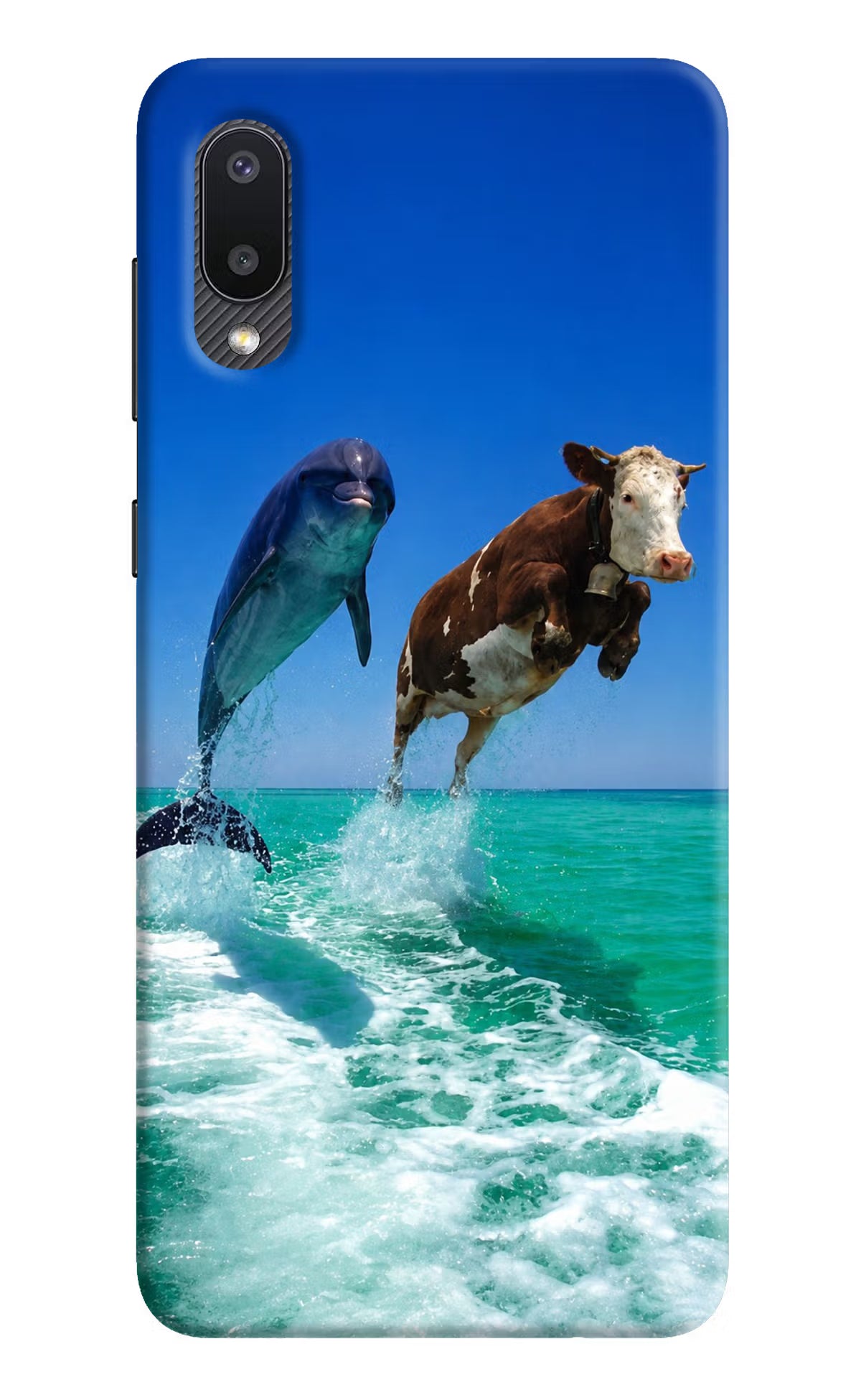 Dolphin vs Cow Samsung M02 Back Cover