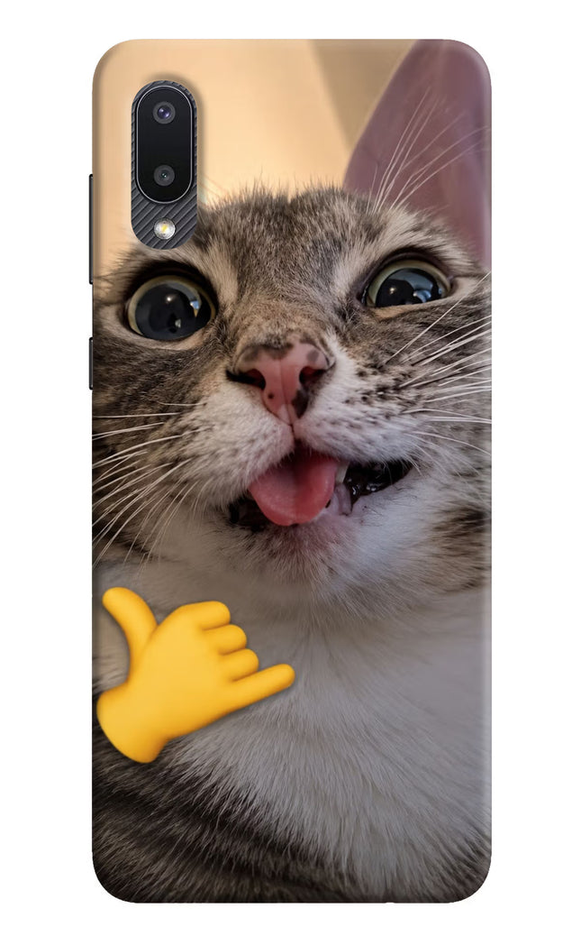 Silly Cat Call Samsung M02 Hard Case Back Cover by Casekaro