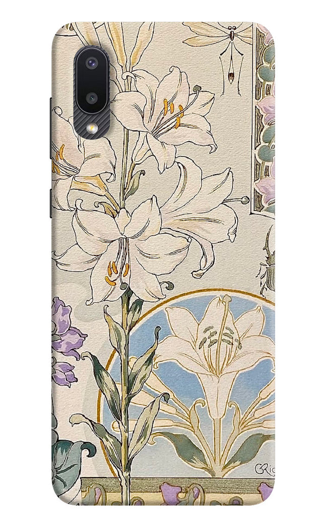 White Lily Samsung M02 Hard Case Back Cover by Casekaro