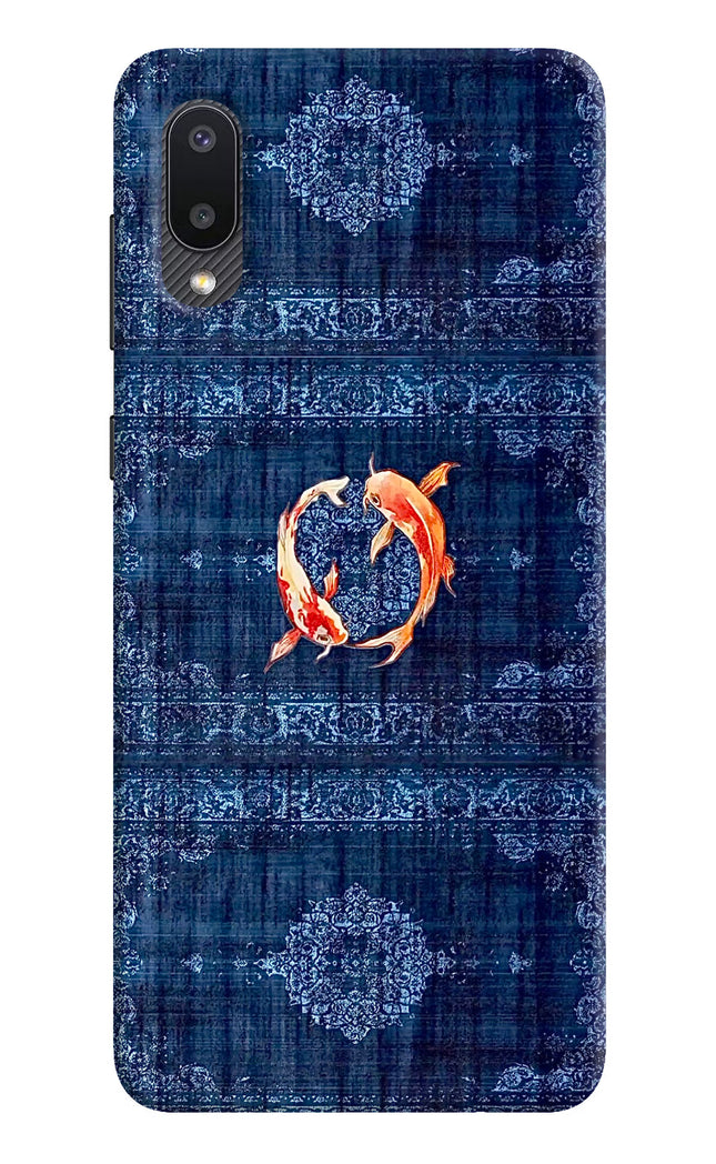 Koi Blue Samsung M02 Hard Case Back Cover by Casekaro
