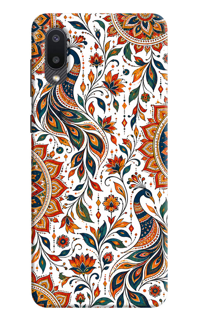 White Mayura Samsung M02 Hard Case Back Cover by Casekaro