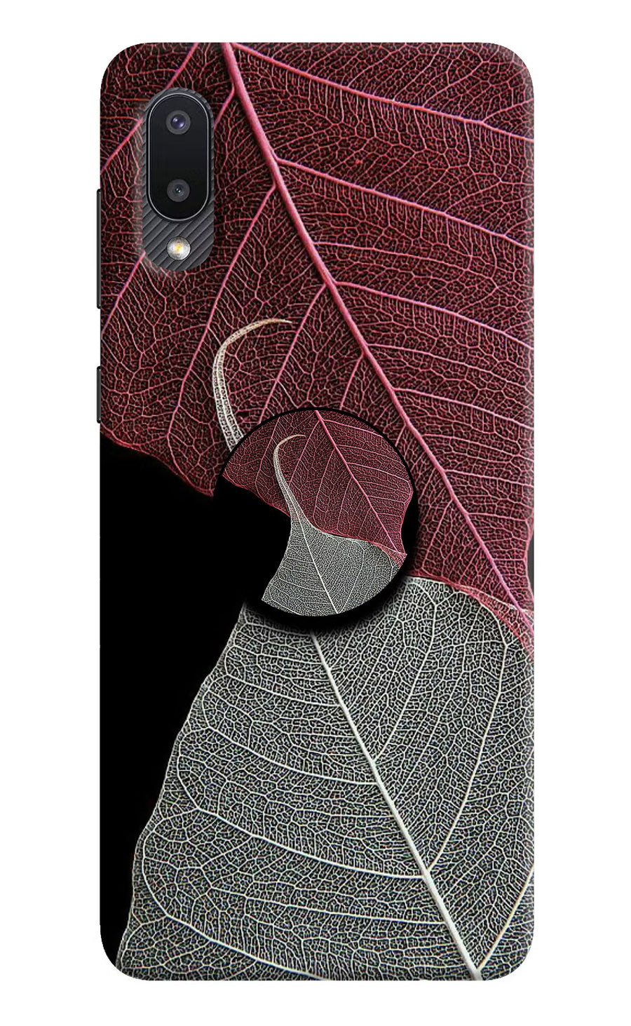 Leaf Pattern Samsung M02 Pop Case, Hard case