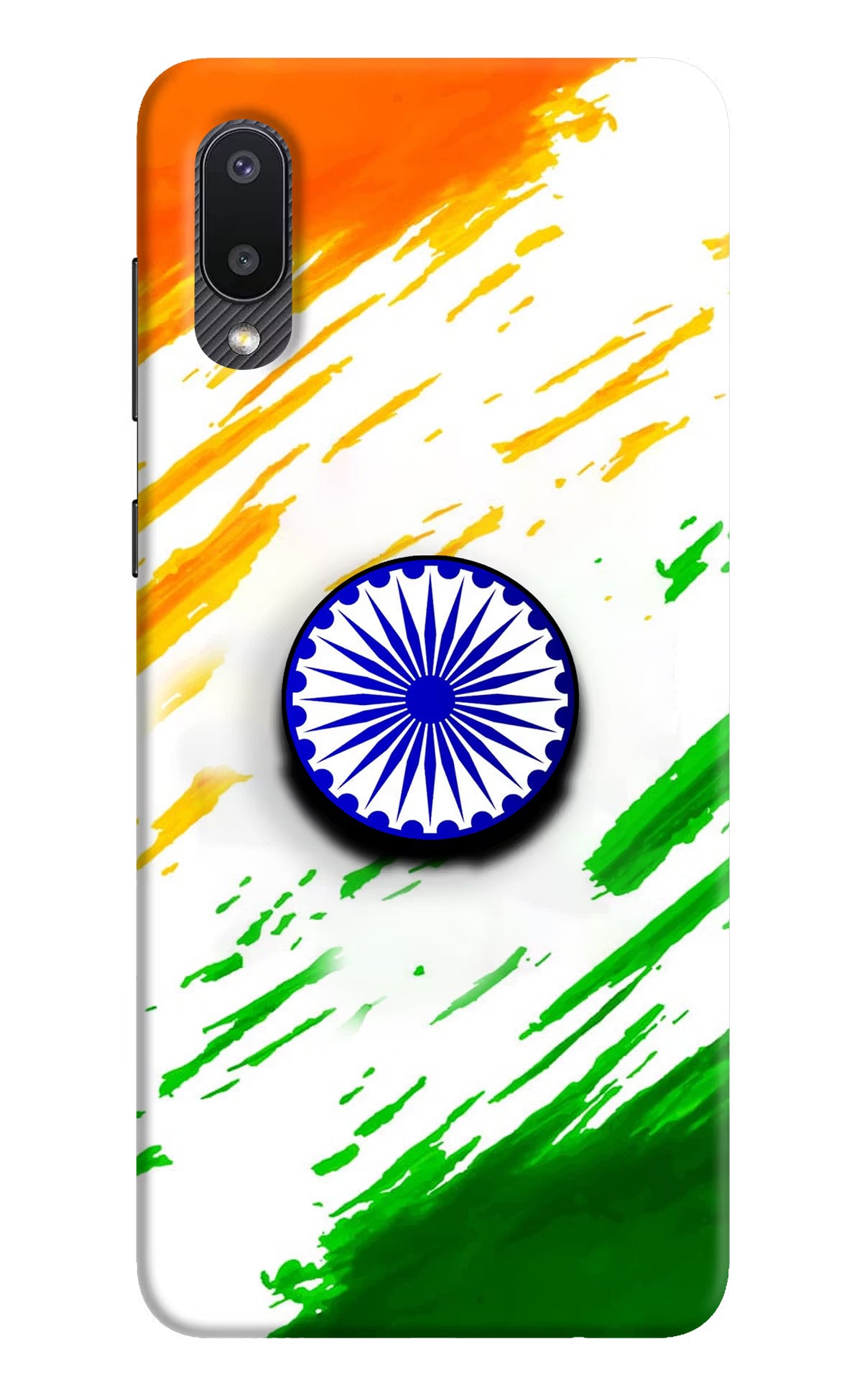 Indian Flag Ashoka Chakra Samsung M02 Pop Case by Casekaro