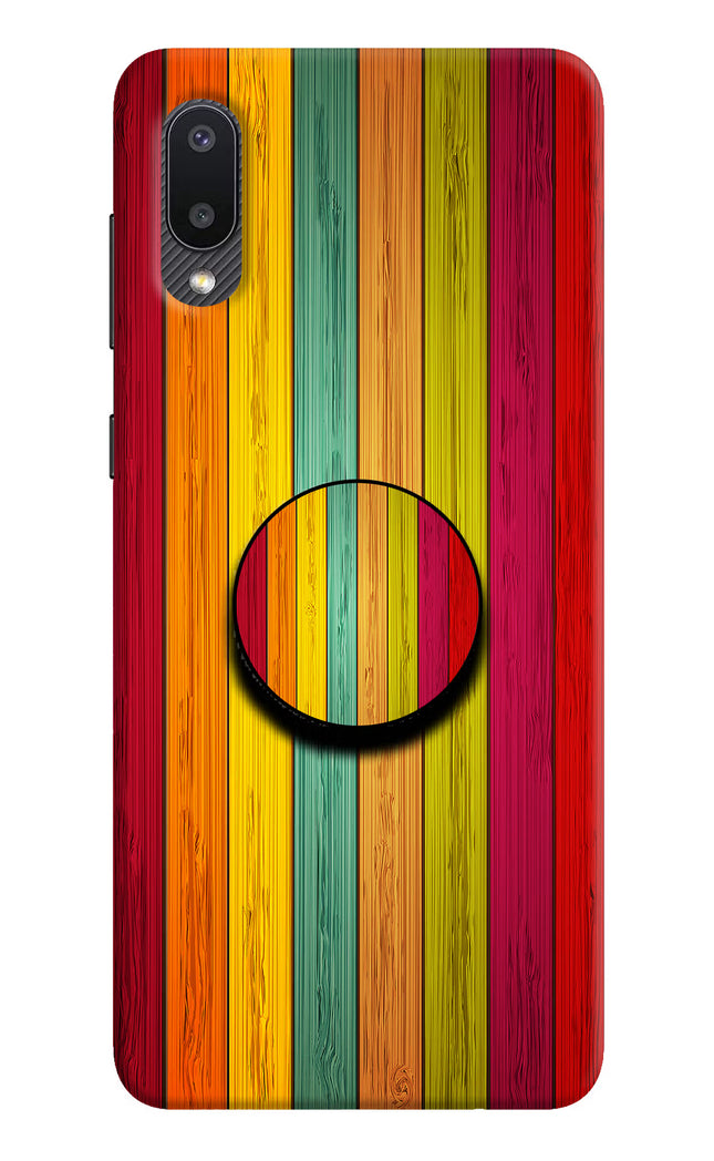 Multicolor Wooden Samsung M02 Pop Case by Casekaro