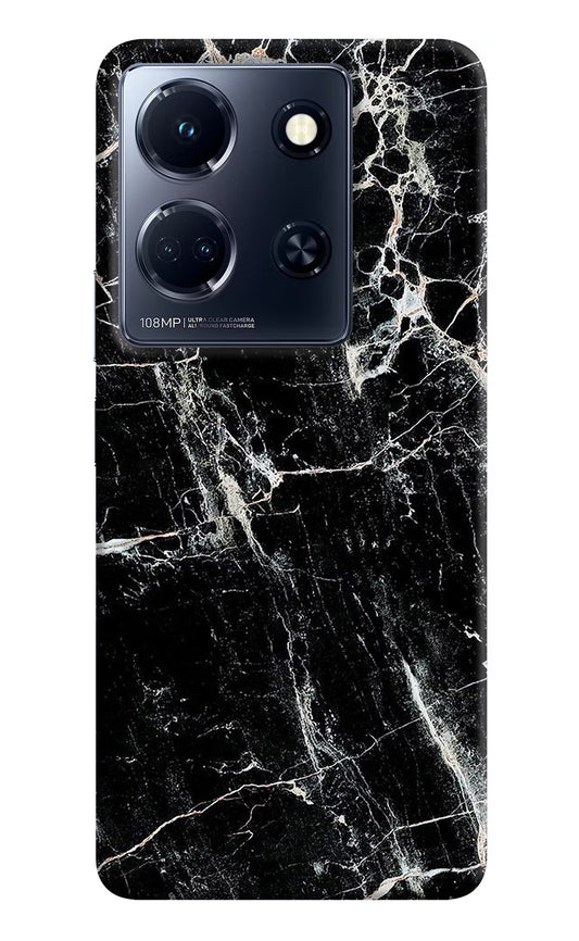 Black Marble Texture Infinix Note 30 5g Hard Case Back Cover by Casekaro