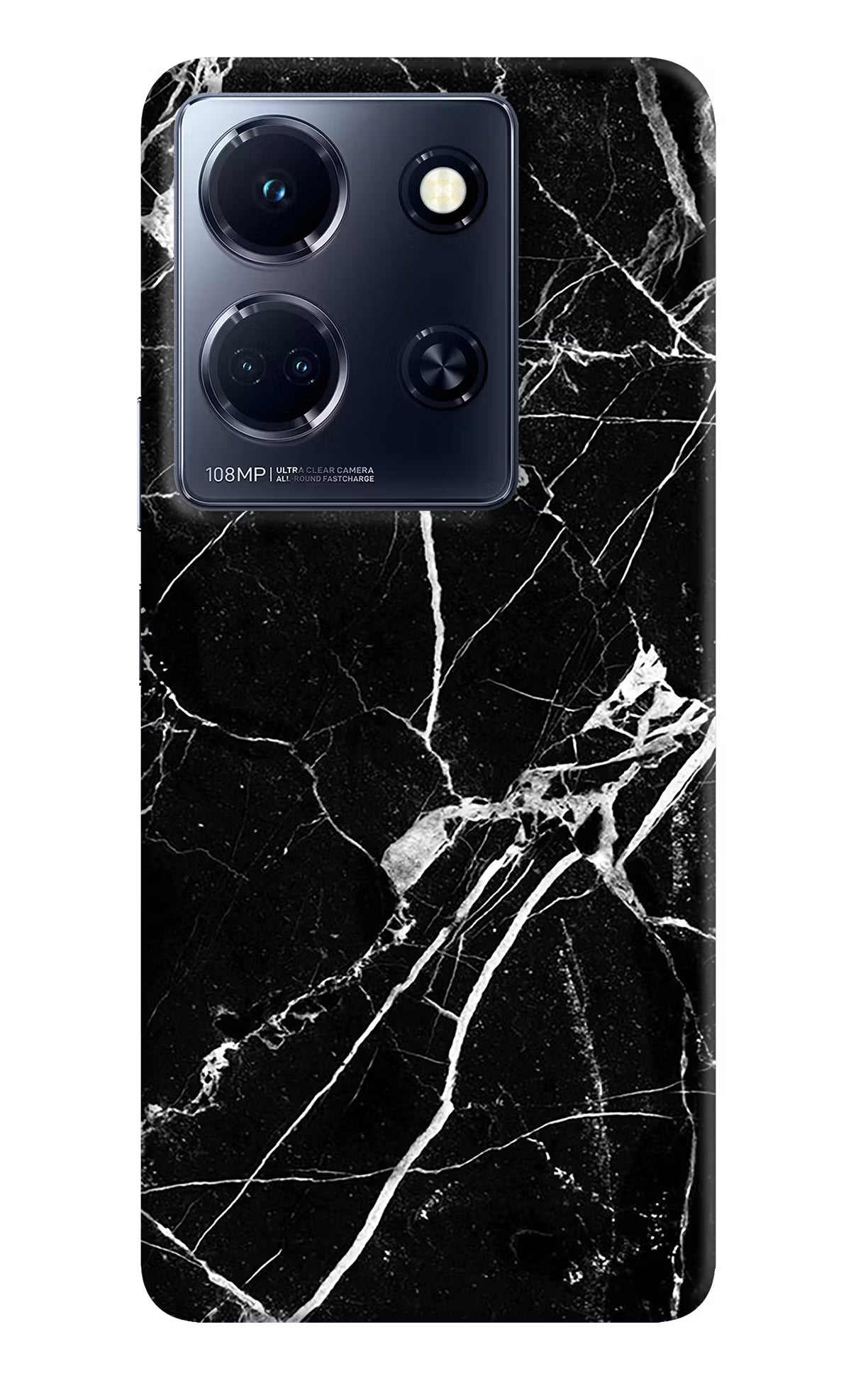 Black Marble Pattern Infinix Note 30 5g Hard Case Back Cover by Casekaro