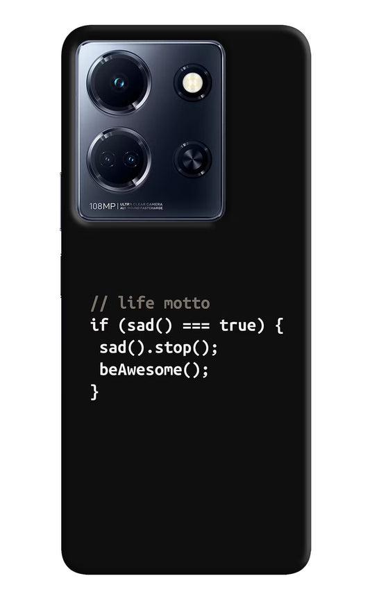 Life Motto Code Infinix Note 30 5g Hard Case Back Cover by Casekaro