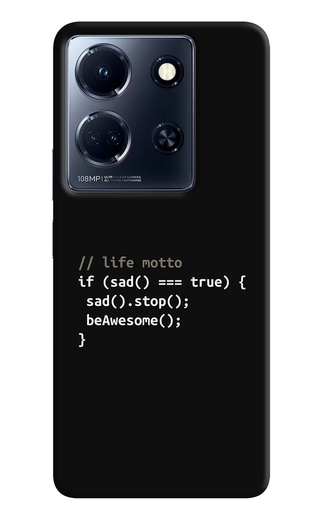 Life Motto Code Infinix Note 30 5g Hard Case Back Cover by Casekaro