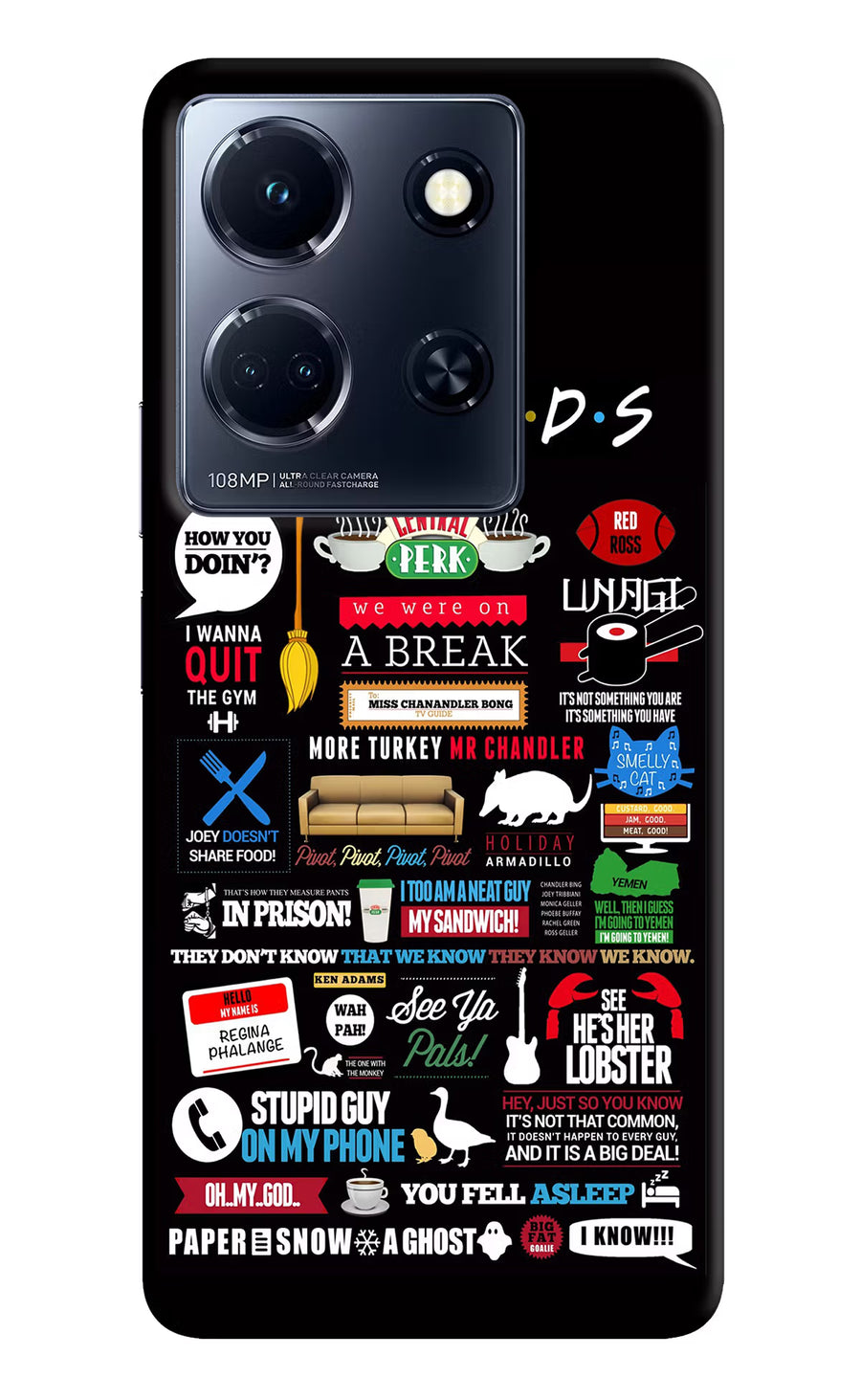 FRIENDS Infinix Note 30 5g Back Cover, Hard case