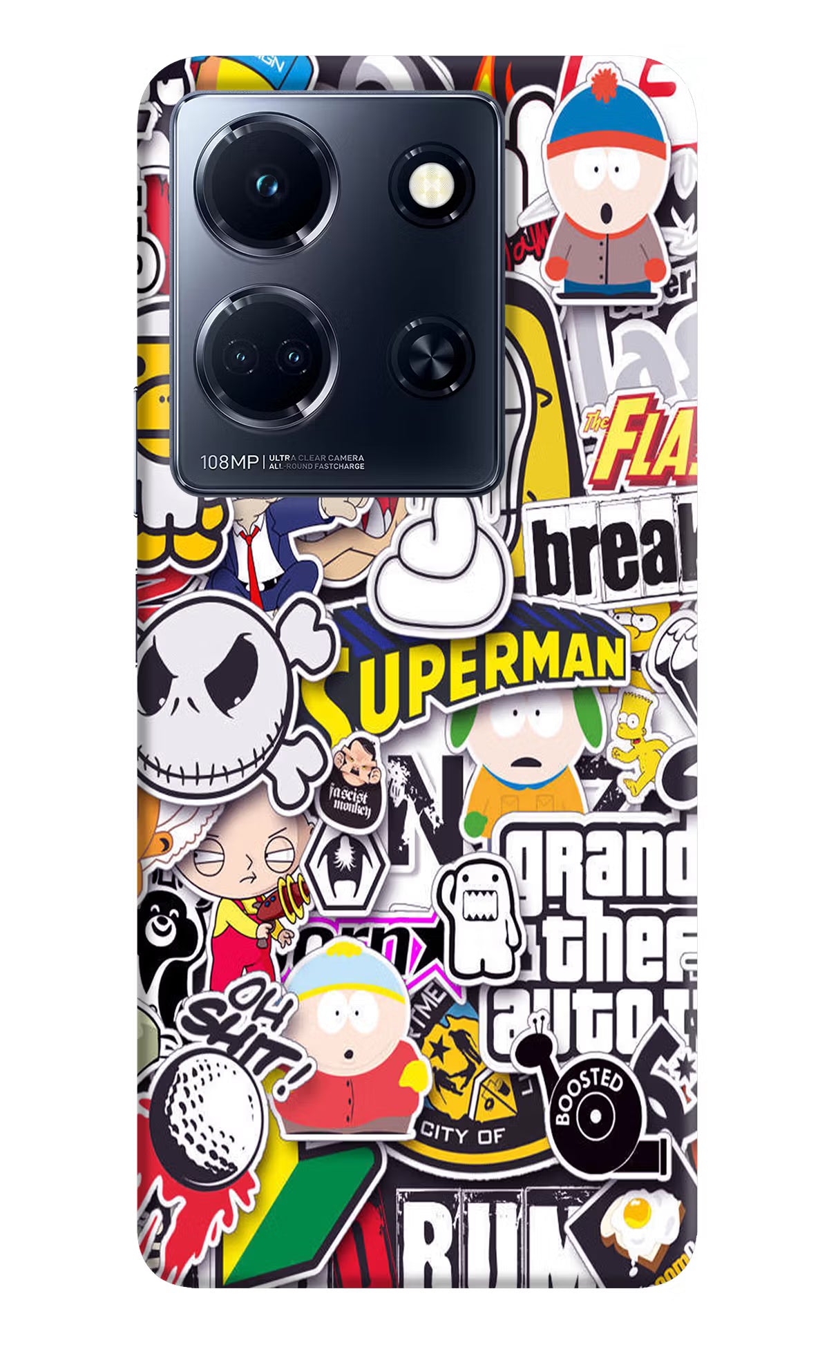 Sticker Bomb Infinix Note 30 5g Hard Case Back Cover by Casekaro