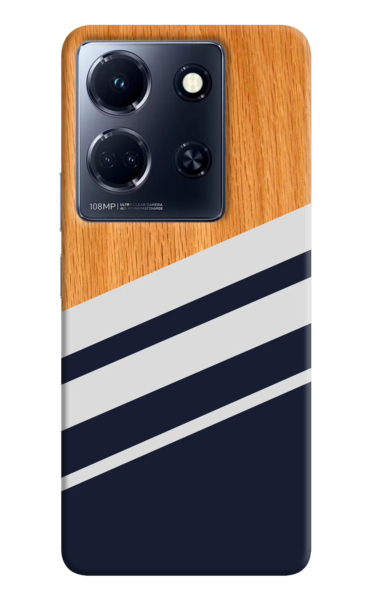 Blue and white wooden Infinix Note 30 5g Hard Case Back Cover by Casekaro