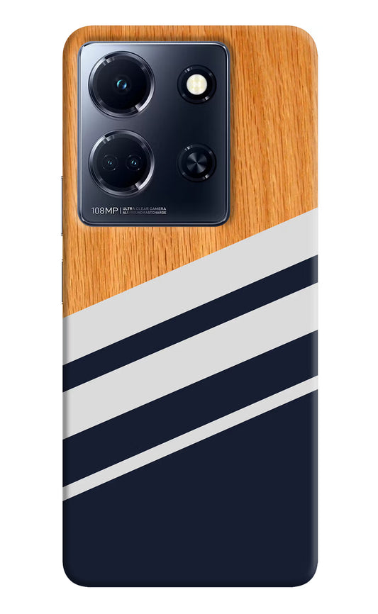 Blue and white wooden Infinix Note 30 5g Hard Case Back Cover by Casekaro