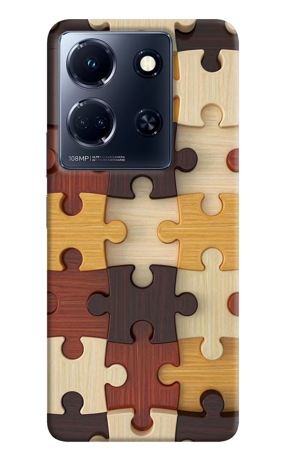 Wooden Puzzle Infinix Note 30 5g Hard Case Back Cover by Casekaro