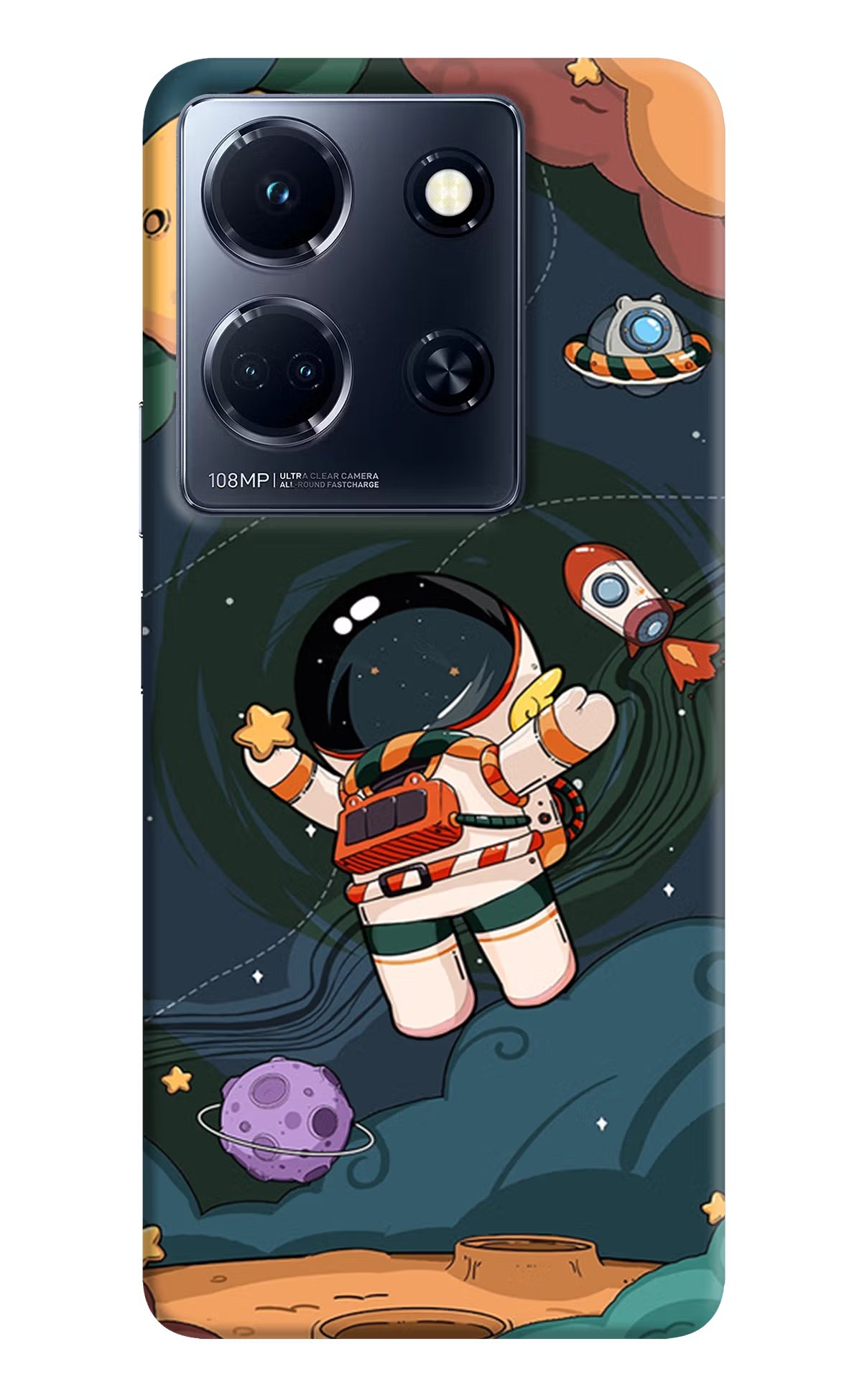 Cartoon Astronaut Infinix Note 30 5g Hard Case Back Cover by Casekaro