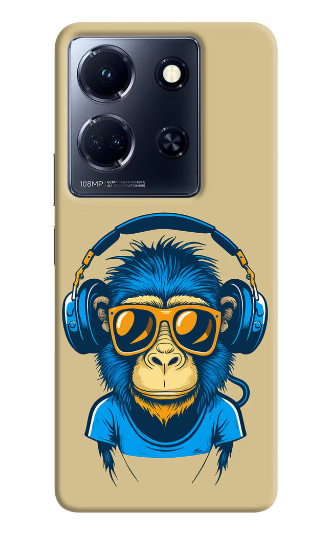 Monkey Headphone Infinix Note 30 5g Hard Case Back Cover by Casekaro
