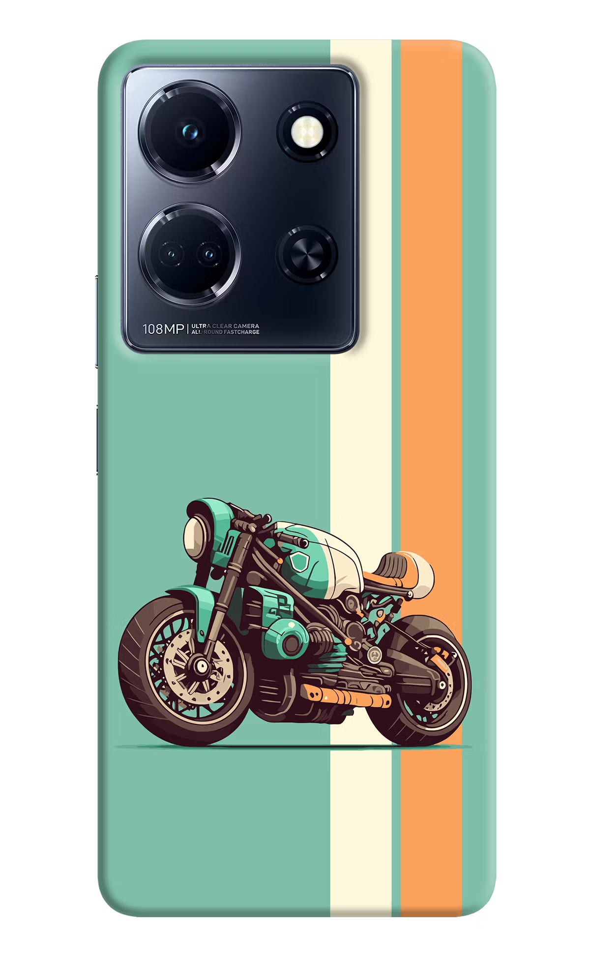 Striped Moto Drift Infinix Note 30 5g Hard Case Back Cover by Casekaro