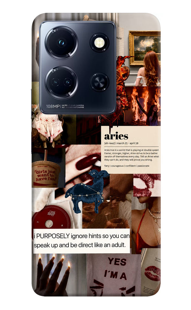 Zodiac Aries Infinix Note 30 5g Hard Case Back Cover by Casekaro