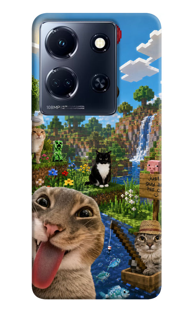 Minecraft Cat Chaos Infinix Note 30 5g Hard Case Back Cover by Casekaro