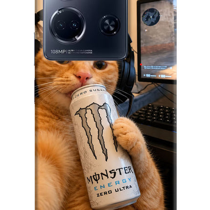 Gamer Cat Energy Infinix Note 30 5g Hard Case Back Cover by Casekaro
