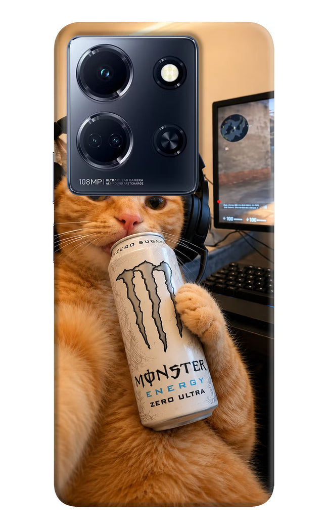 Gamer Cat Energy Infinix Note 30 5g Hard Case Back Cover by Casekaro