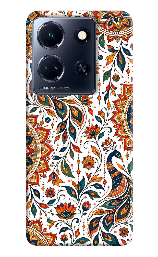White Mayura Infinix Note 30 5g Hard Case Back Cover by Casekaro
