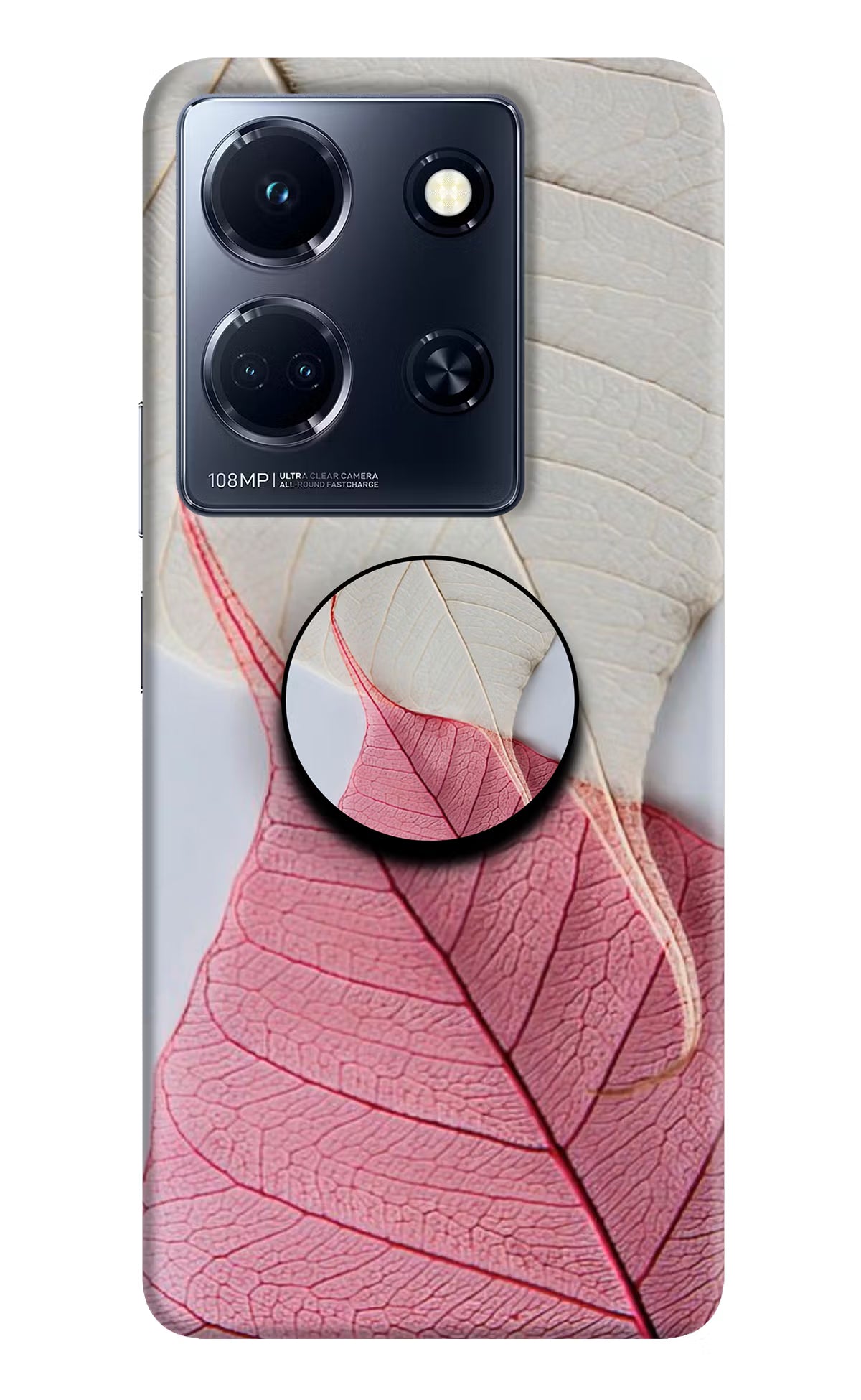 White Pink Leaf Infinix Note 30 5g Pop Case by Casekaro
