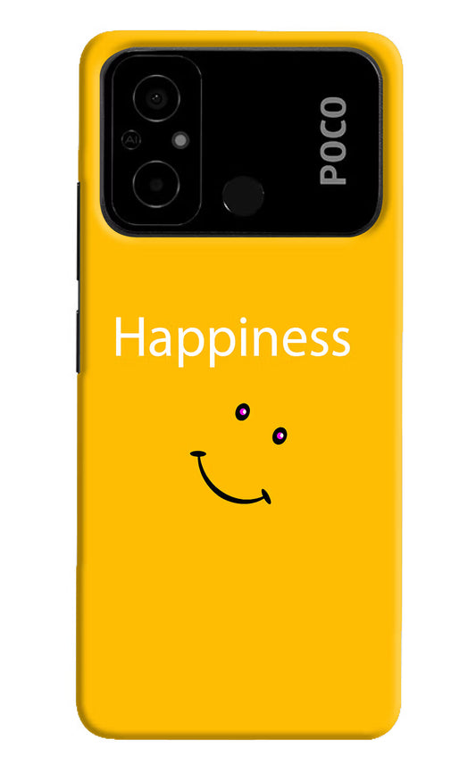 Happiness With Smiley Poco C55 Hard Case Back Cover by Casekaro