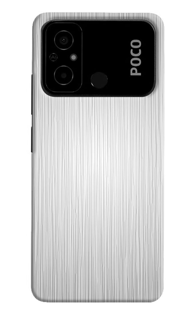 Wooden Grey Texture Poco C55 Hard Case Back Cover by Casekaro