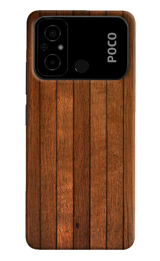 Wooden Artwork Bands Poco C55 Hard Case Back Cover by Casekaro