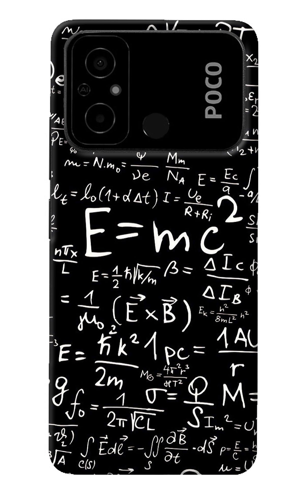 Physics Albert Einstein Formula Poco C55 Back Cover