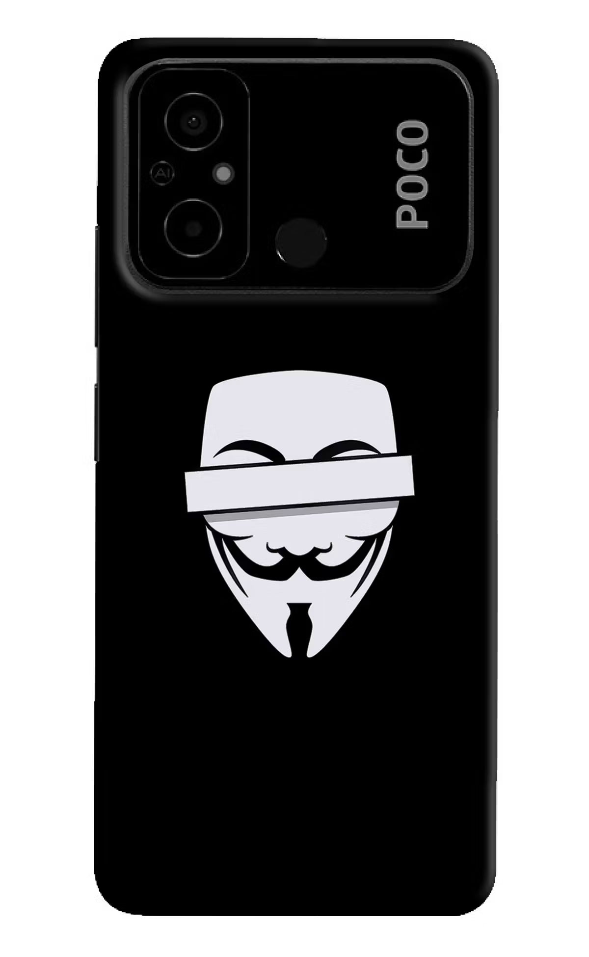 Anonymous Face Poco C55 Hard Case Back Cover by Casekaro