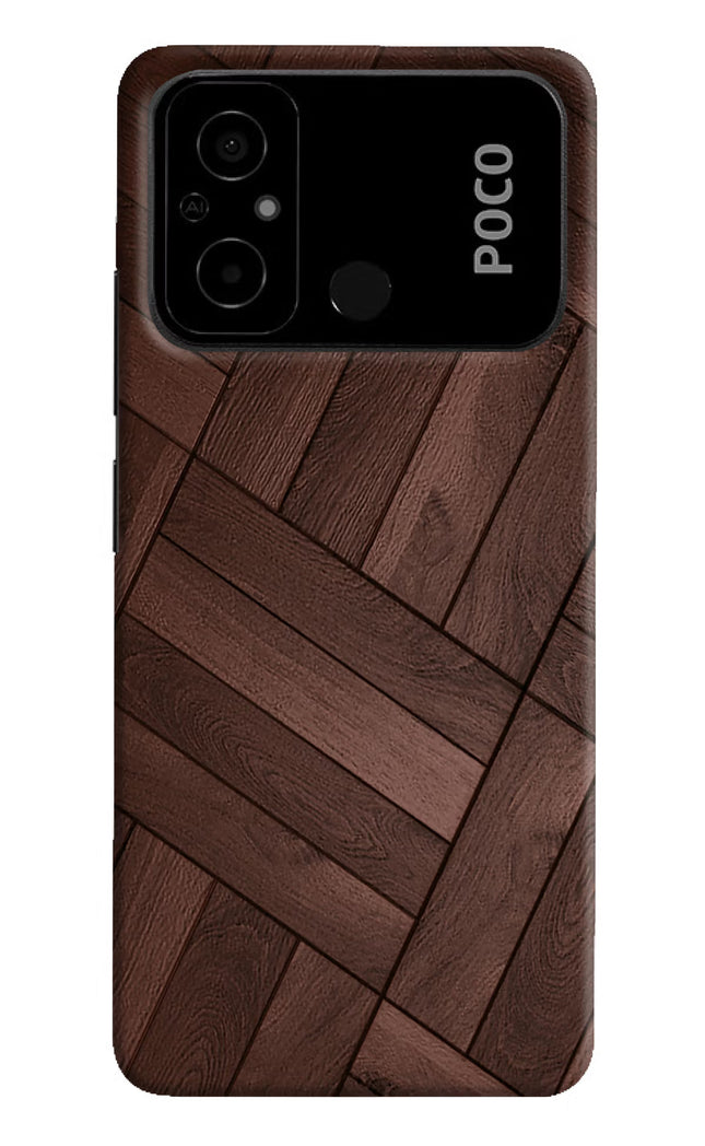 Wooden Texture Design Poco C55 Hard Case Back Cover by Casekaro